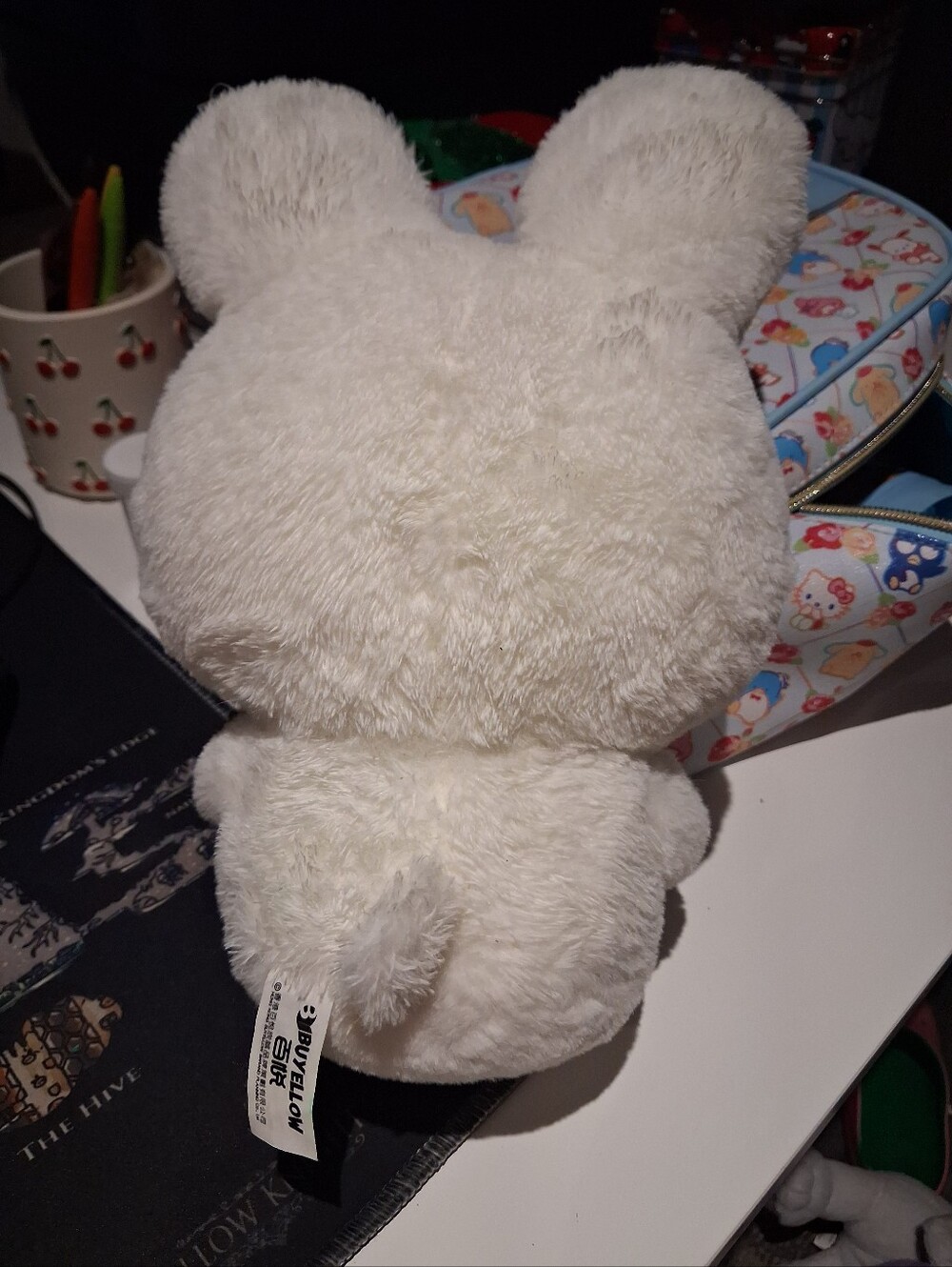 Spring Easter Ice Cream White Pink Bunny Rabbit Plush Stuffed Animal - Picture 2 of 2